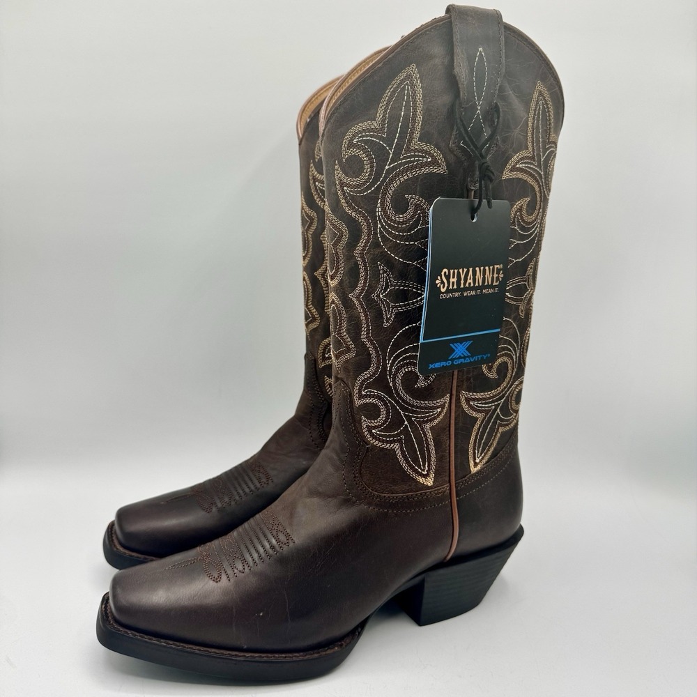 Shyanne Jesse Performance Boots Women's Size 8.5 Distressed Brown Leather